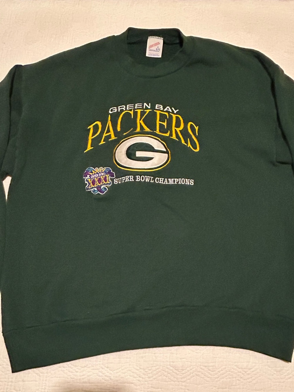 Jerzees Vintage 1997 Super Bowl Green Bay Packers Dark Green Crewneck size L